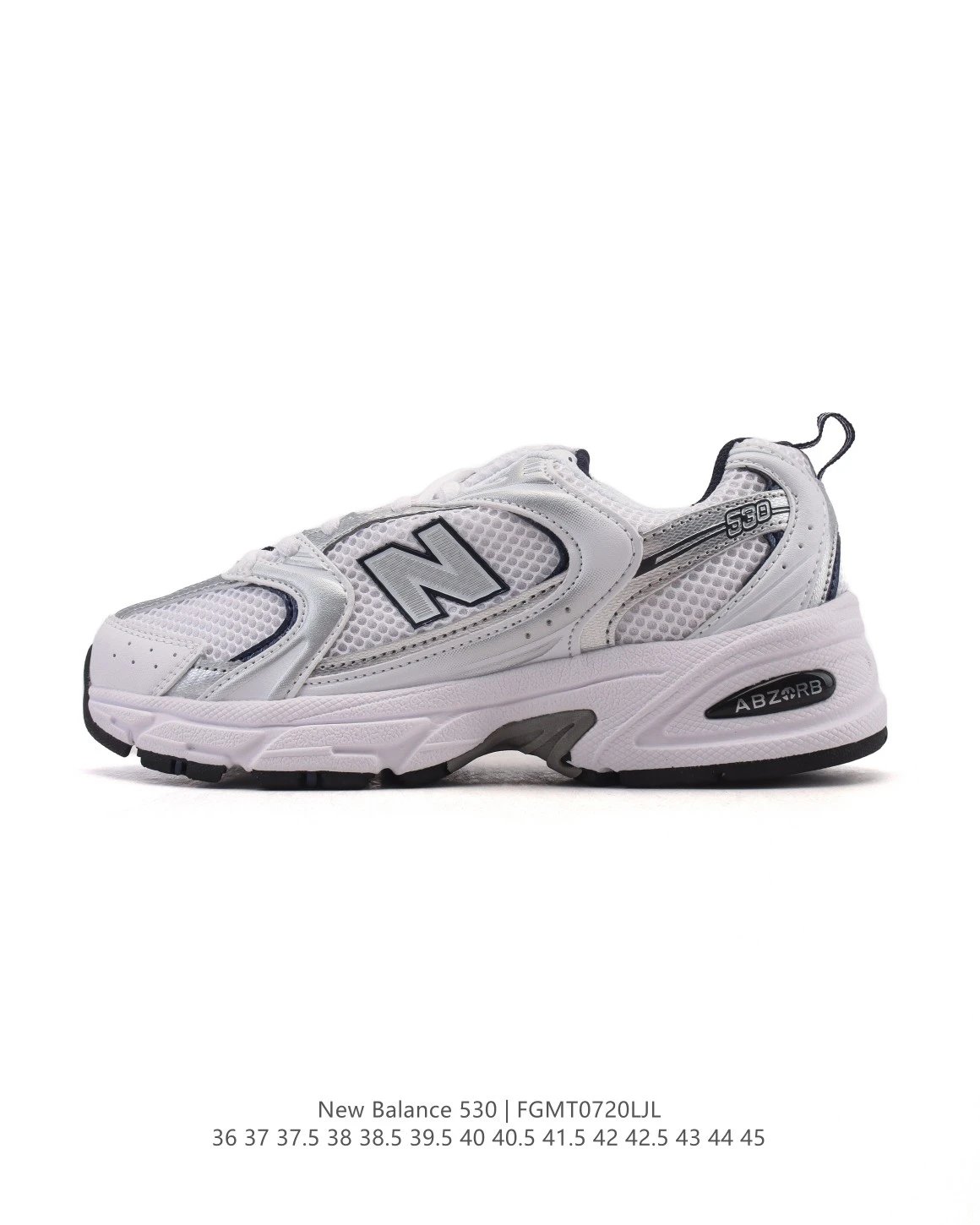 New Balance 530 White Silver Retro Running Shoes
