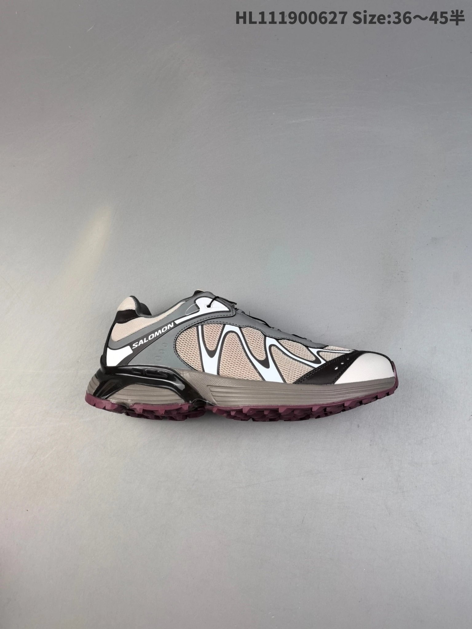 Salomon XT Beige Grey Mesh Trail Running Sneakers