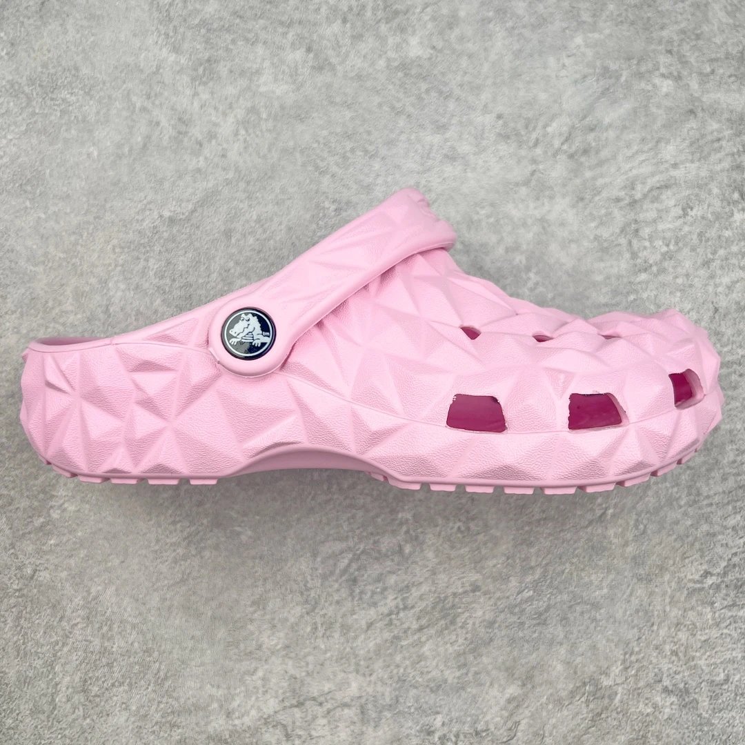Crocs Pink Geometric Embossed Clogs Unisex Sandals
