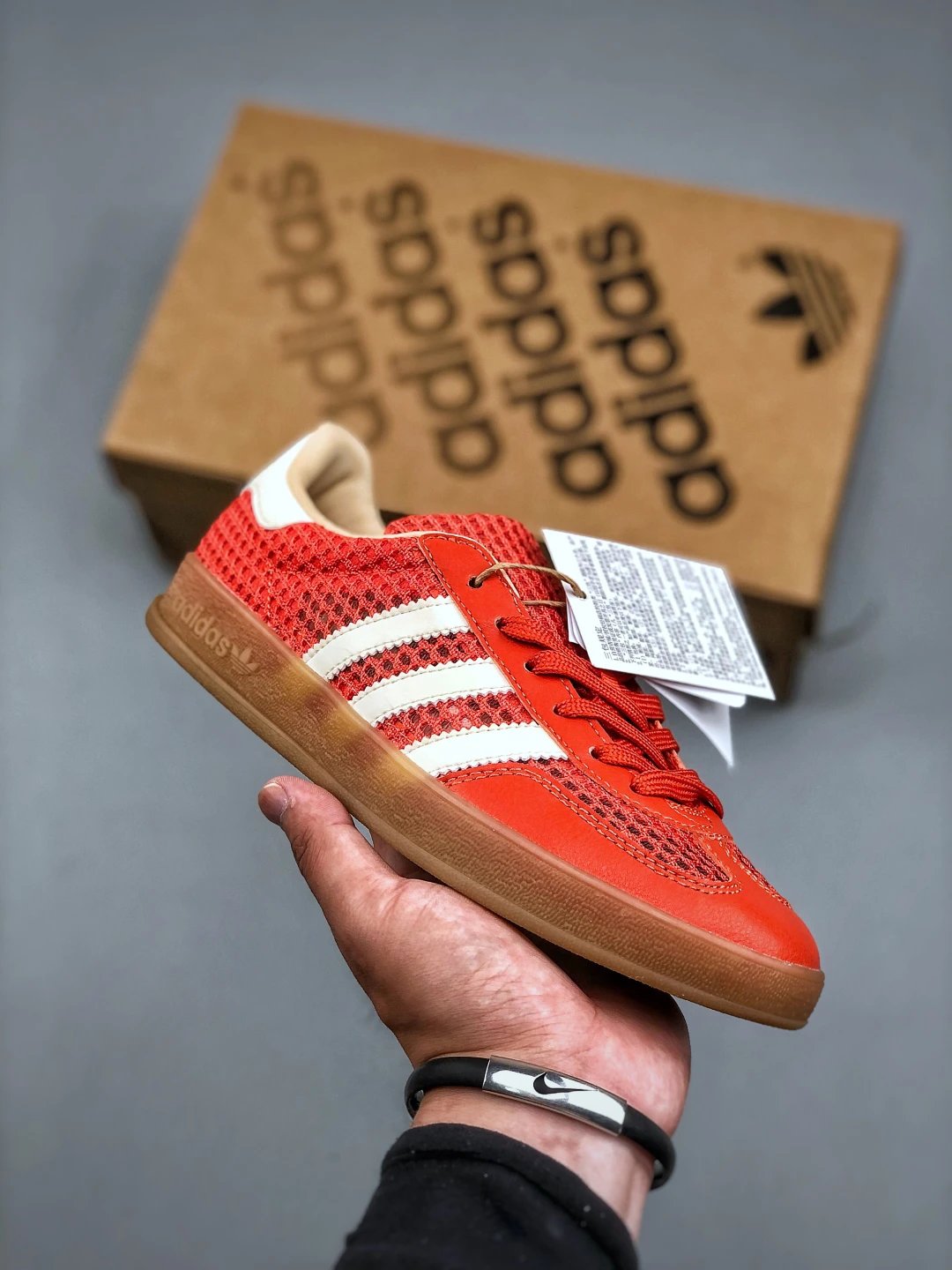 Adidas Originals Red Mesh Gum Sole Skate Sneakers