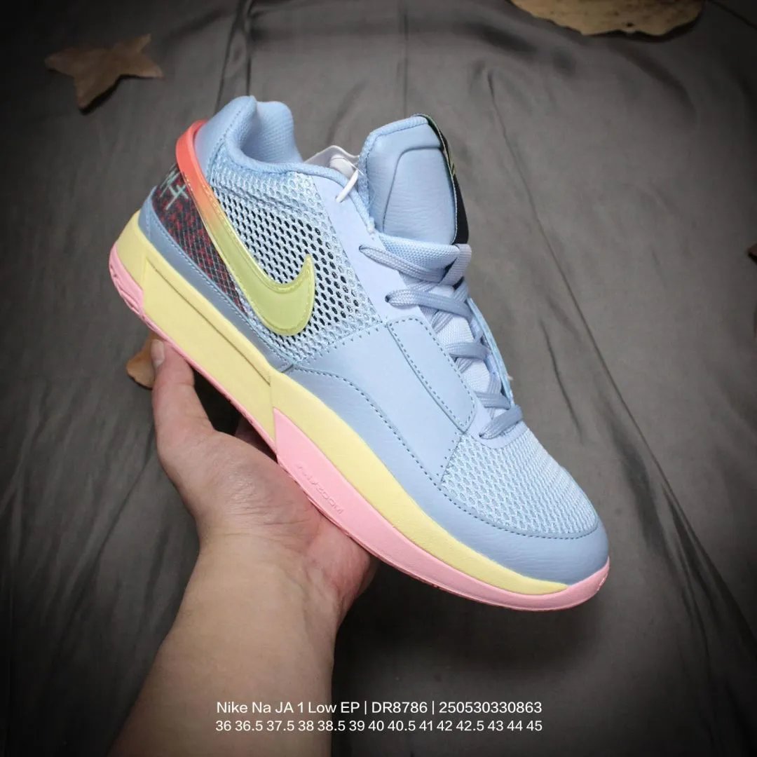 Nike JA 1 Low EP Blue Yellow Pink Basketball Shoes