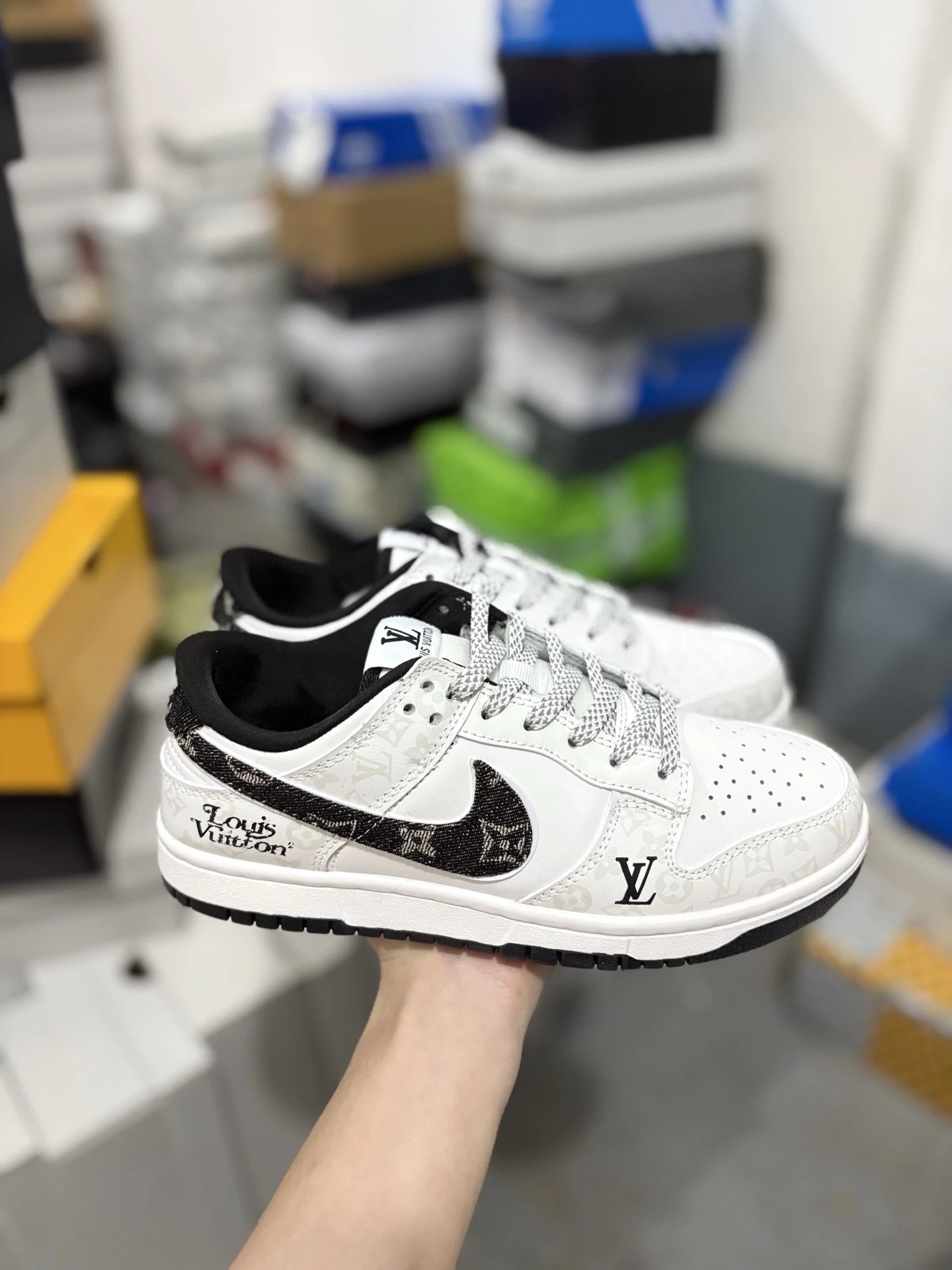 Nike Dunk Low White Black Leather Unisex Casual Sneakers