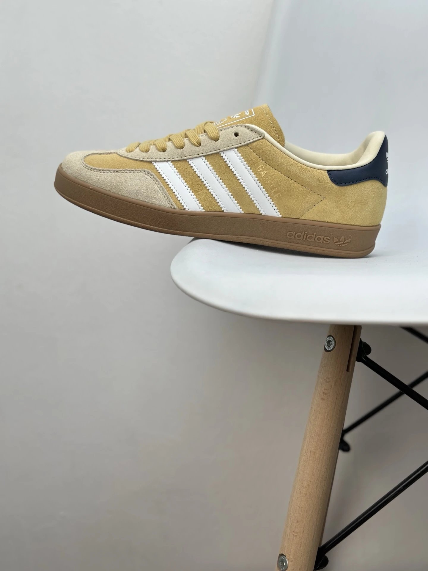 Adidas Gazelle Khaki Yellow Suede Gum Sole Sneakers