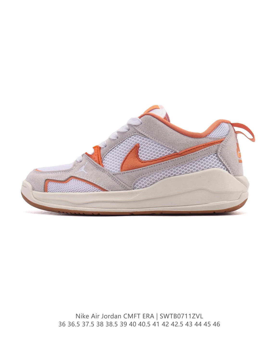 Nike Air Jordan CMFT ERA Grey Orange Mesh Sneakers