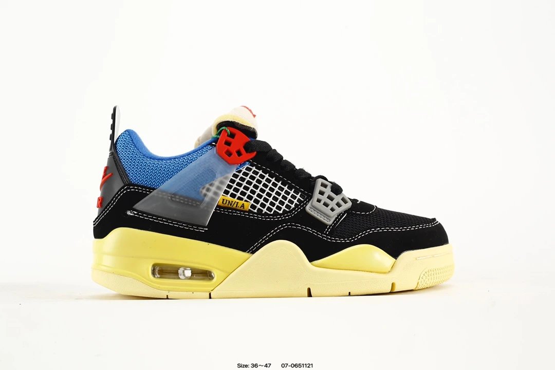 Air Jordan AJ4 Union LA Black Colorblock Sneakers