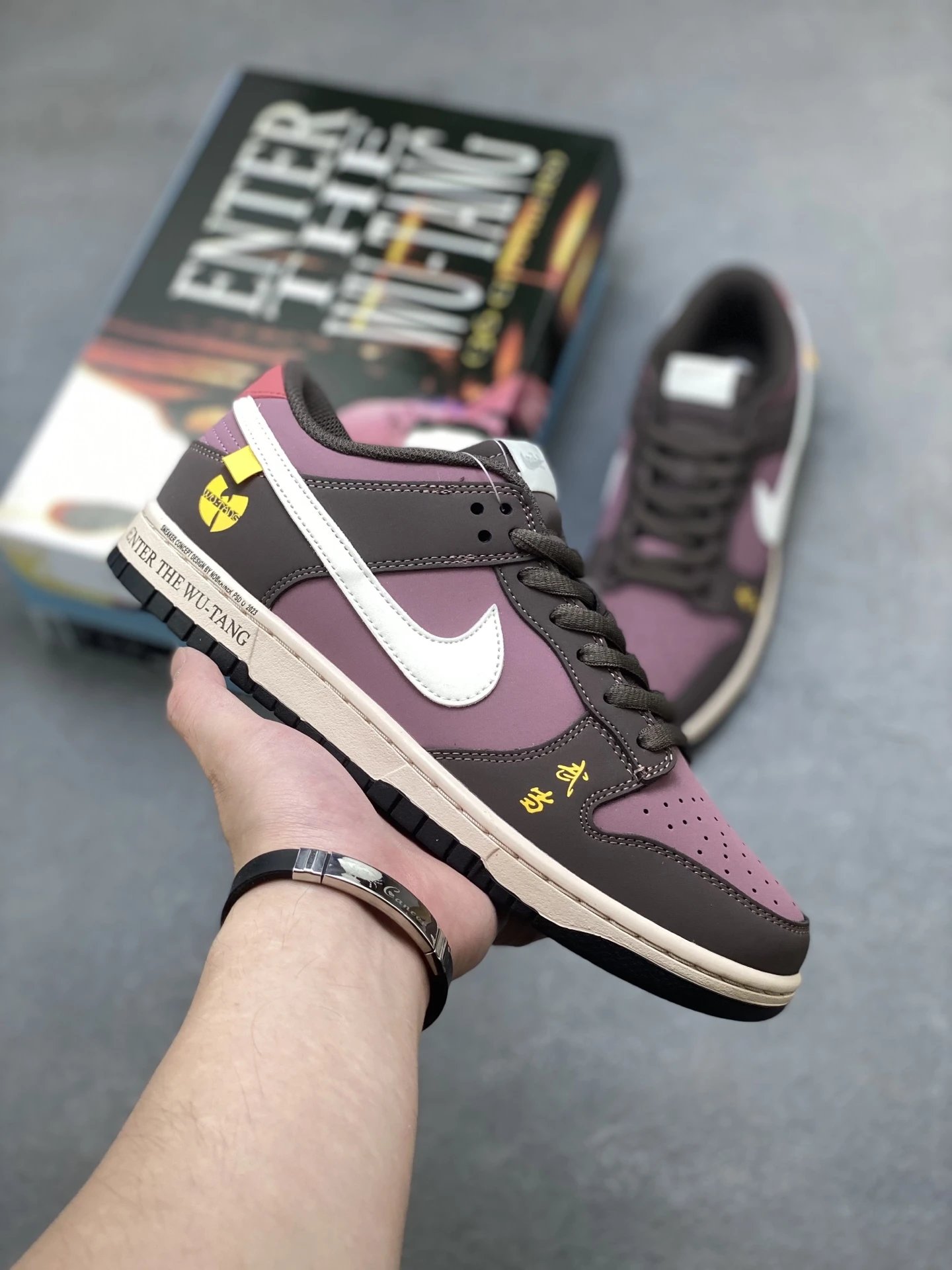 Nike Dunk Low Wu-Tang Purple Brown Leather Sneakers