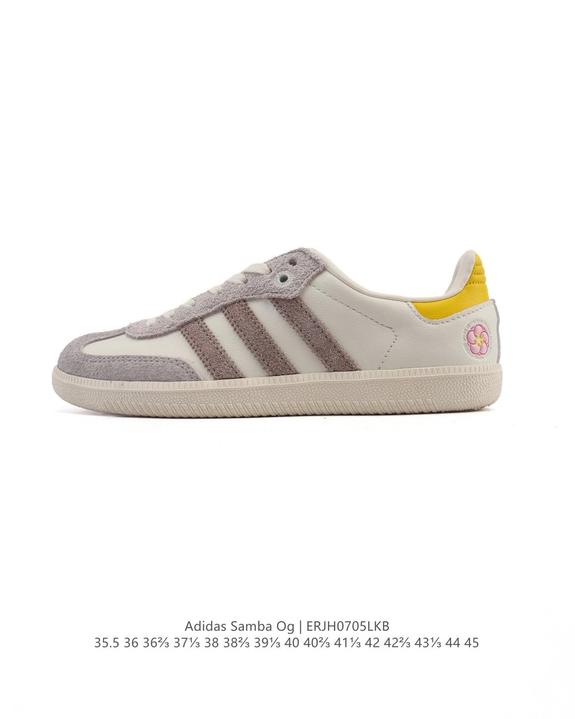 Adidas Samba OG Cream Suede Floral Low-Top Sneakers