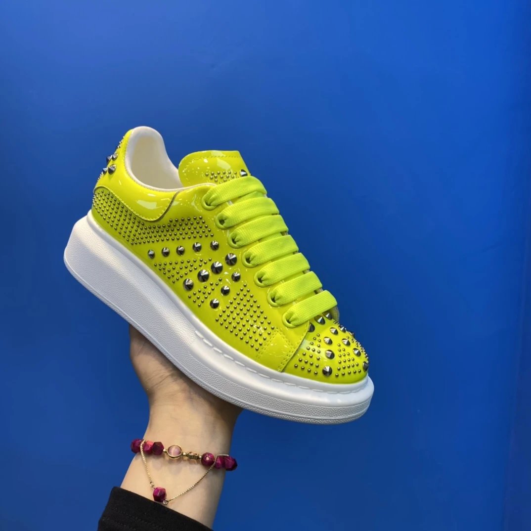 Alexander McQueen Yellow Studded Oversized Sneakers