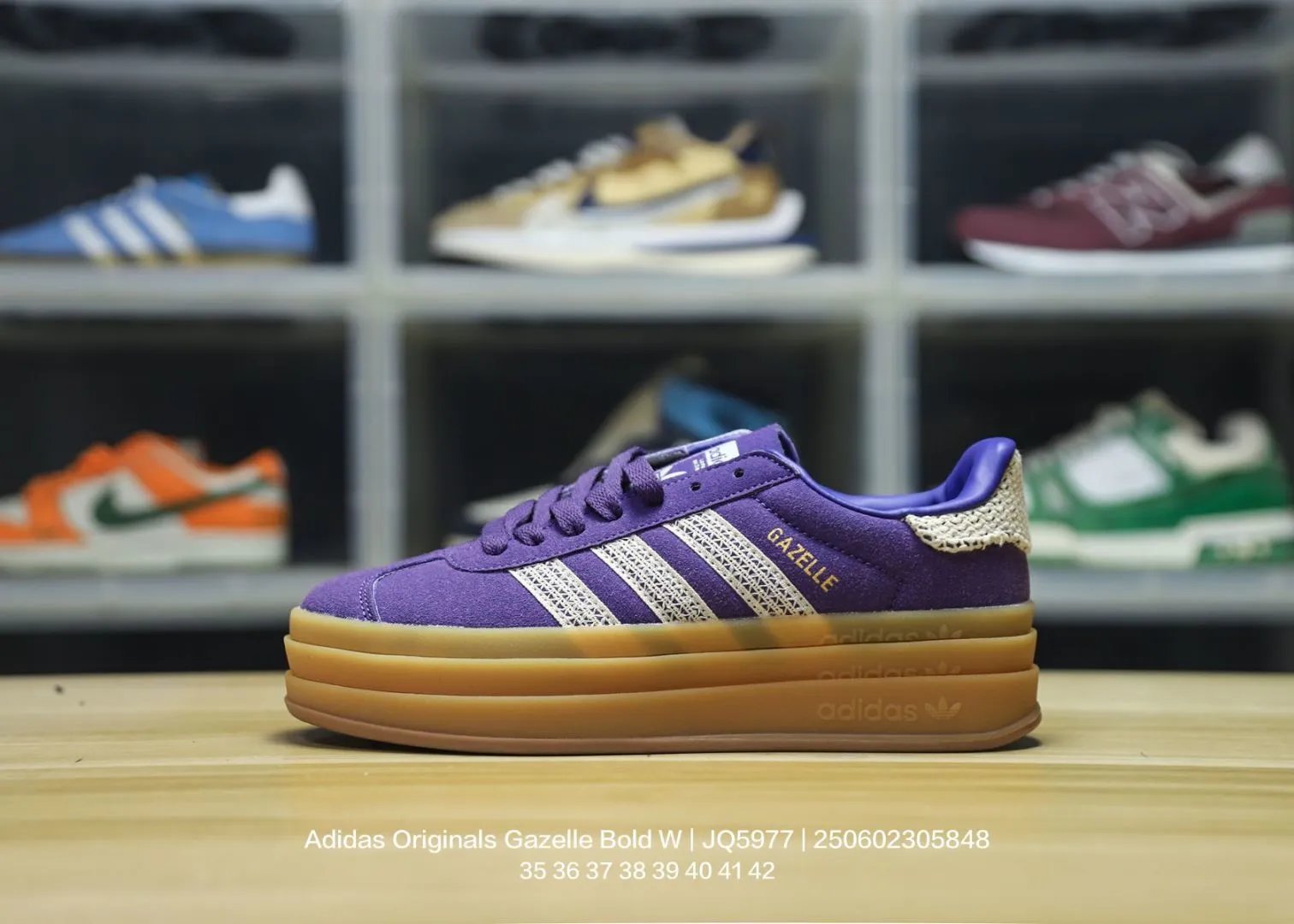 Adidas Gazelle Bold W JQ5977 Purple Suede Platform Shoes