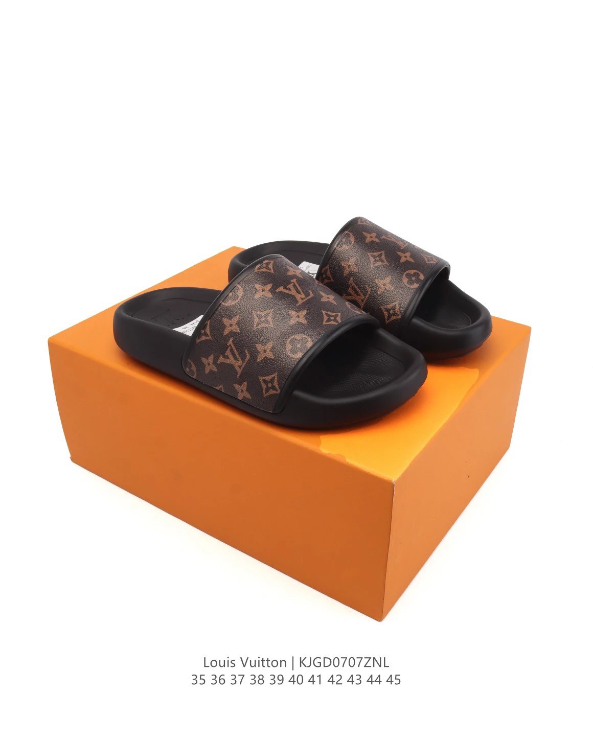 Louis Vuitton Monogram Brown Slide Sandals Unisex