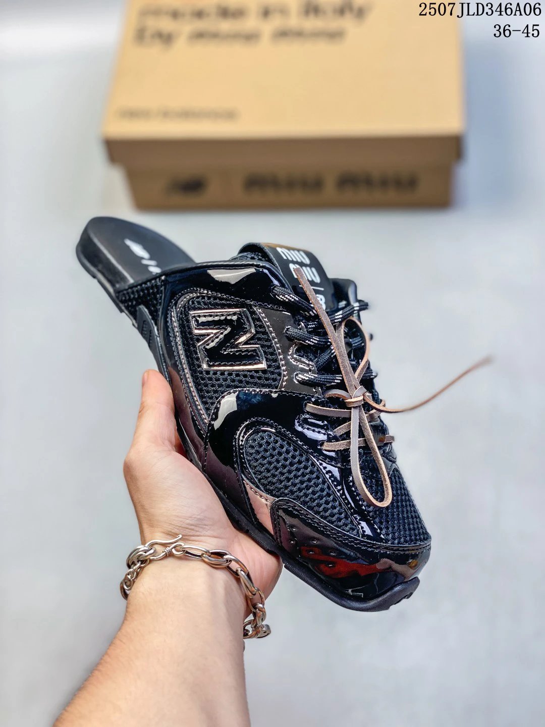 New Balance Black Retro Mule Sneakers Open Back Shoes