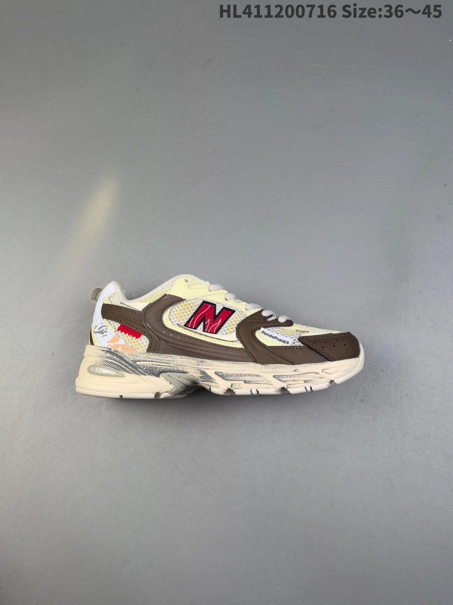 New Balance Brown Beige Red Retro Running Sneakers