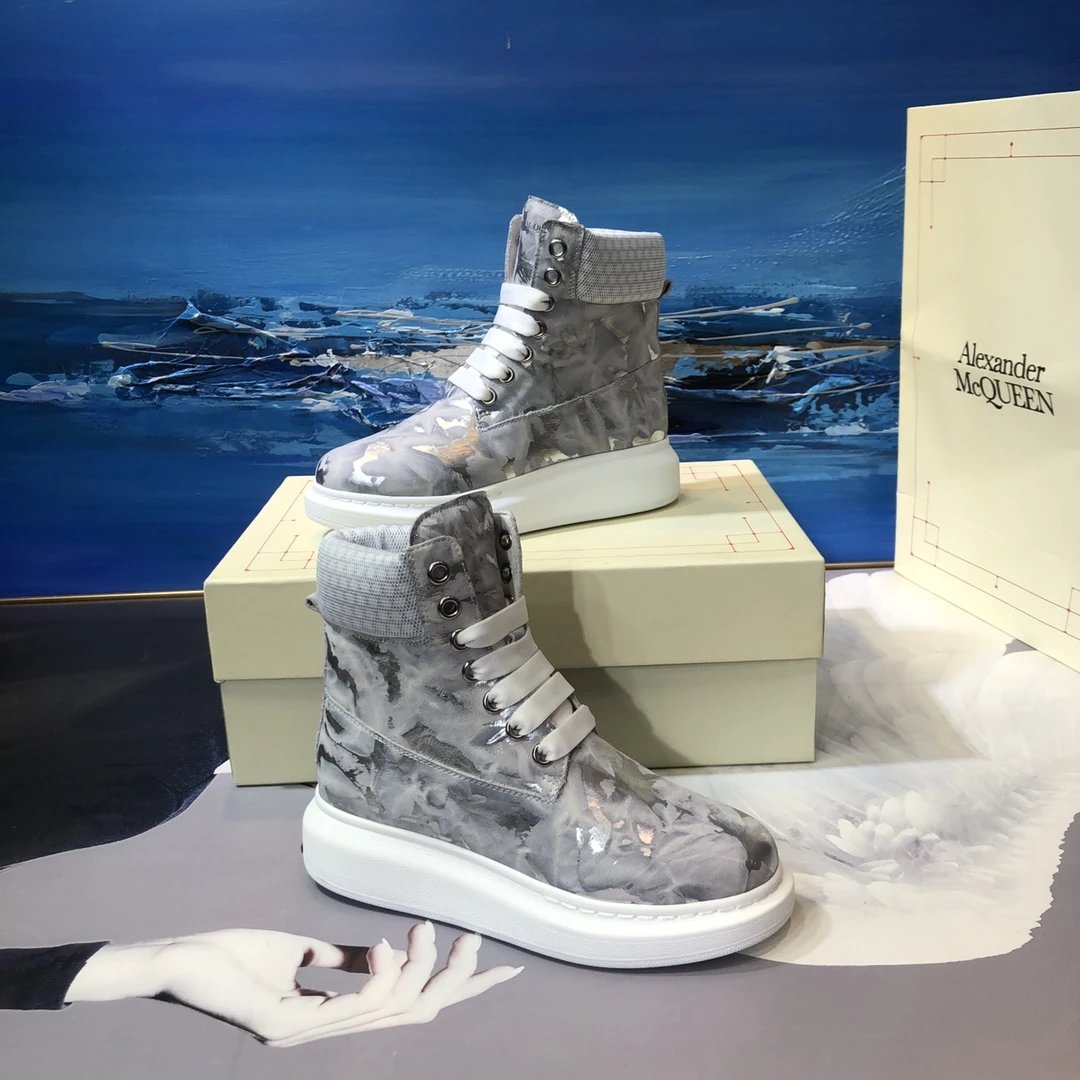 Alexander McQueen White Platform Sneakers Shoes