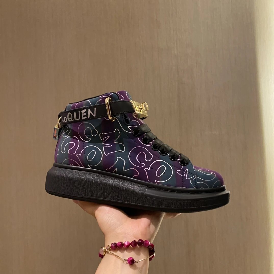 Descente Black Purple Graffiti High Top Platform Skate Shoes