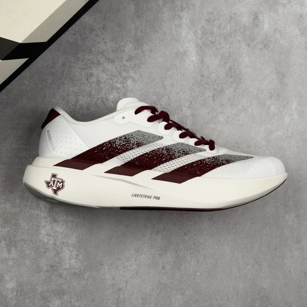 Adidas Adizero White Burgundy Lightweight Running Shoes