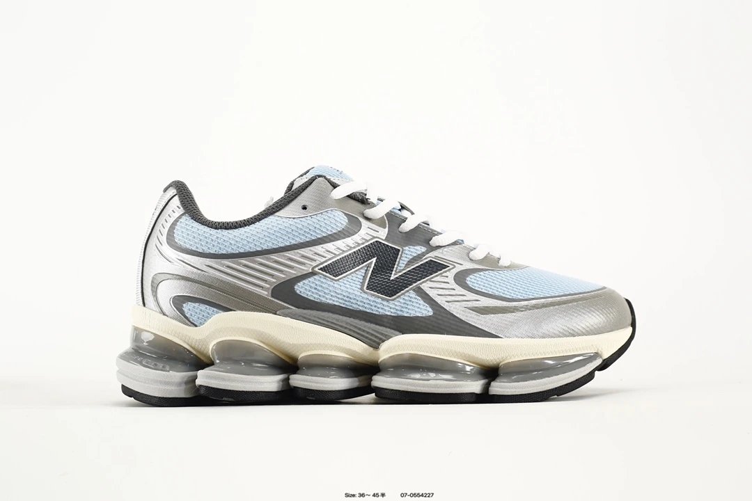 New Balance Retro Silver Blue Air Cushion Running Shoes