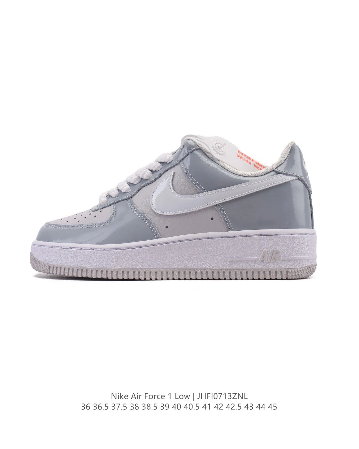 Nike Air Force 1 Low Grey White Leather Sneakers