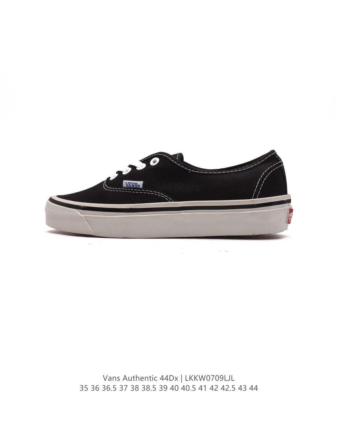 Vans Authentic 44DX Black Canvas Skate Sneakers