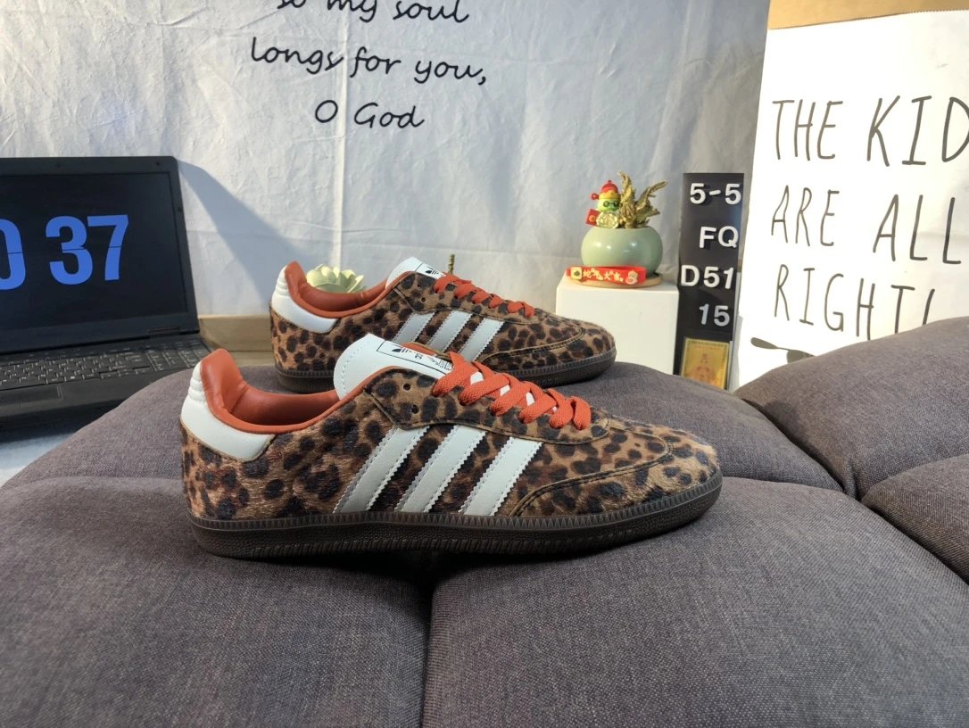 Adidas Samba Leopard Brown Suede Low Top Sneakers