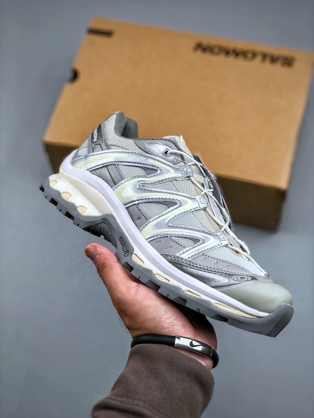 Salomon ACS Pro Gray Silver Trail Running Shoes