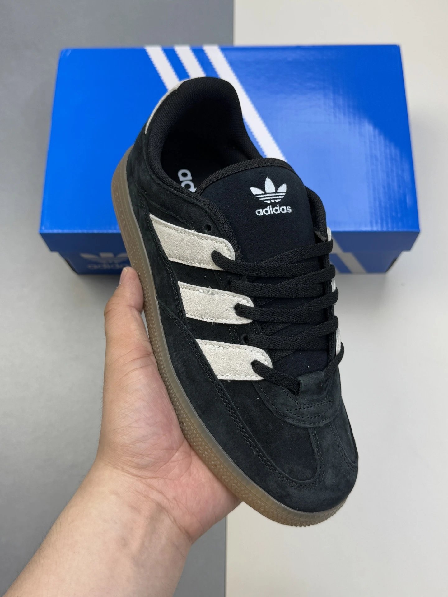 Adidas Samba Black White Suede Gum Sole Sneakers