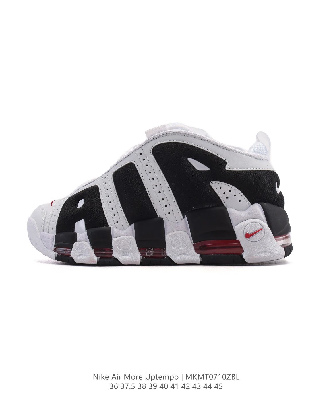 Nike Air More Uptempo Black White Red Sneakers