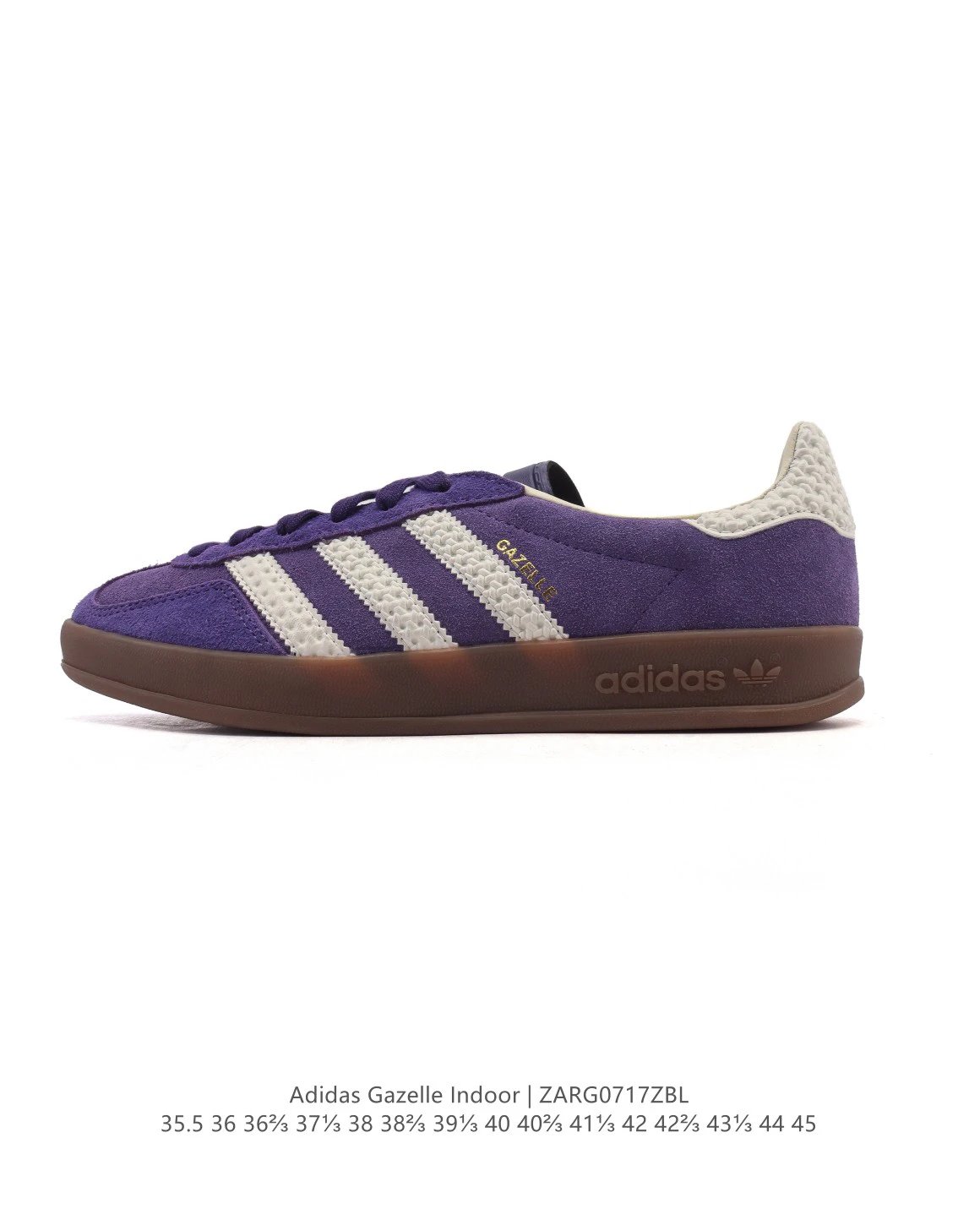 Adidas Gazelle Indoor Purple Suede Gum Sole Sneakers