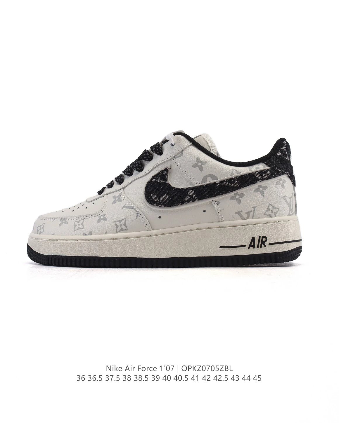 Nike Air Force 1 '07 Beige Black Leather Sneakers