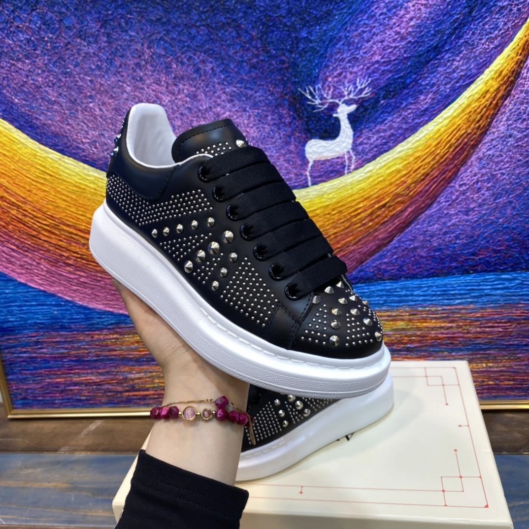 Alexander McQueen White Platform Leather Sneakers