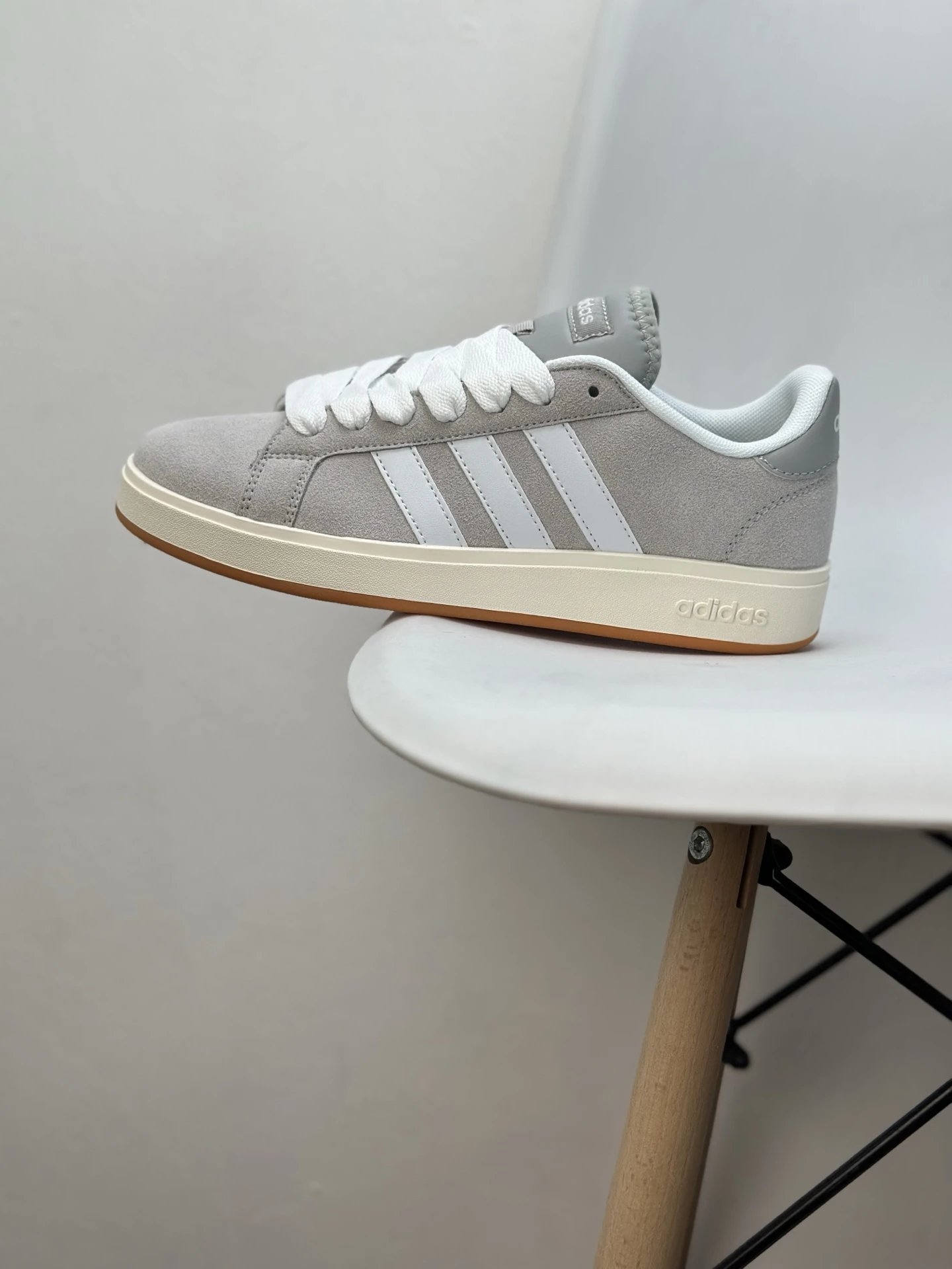Adidas Campus Grey White Suede Low Top Skate Shoes