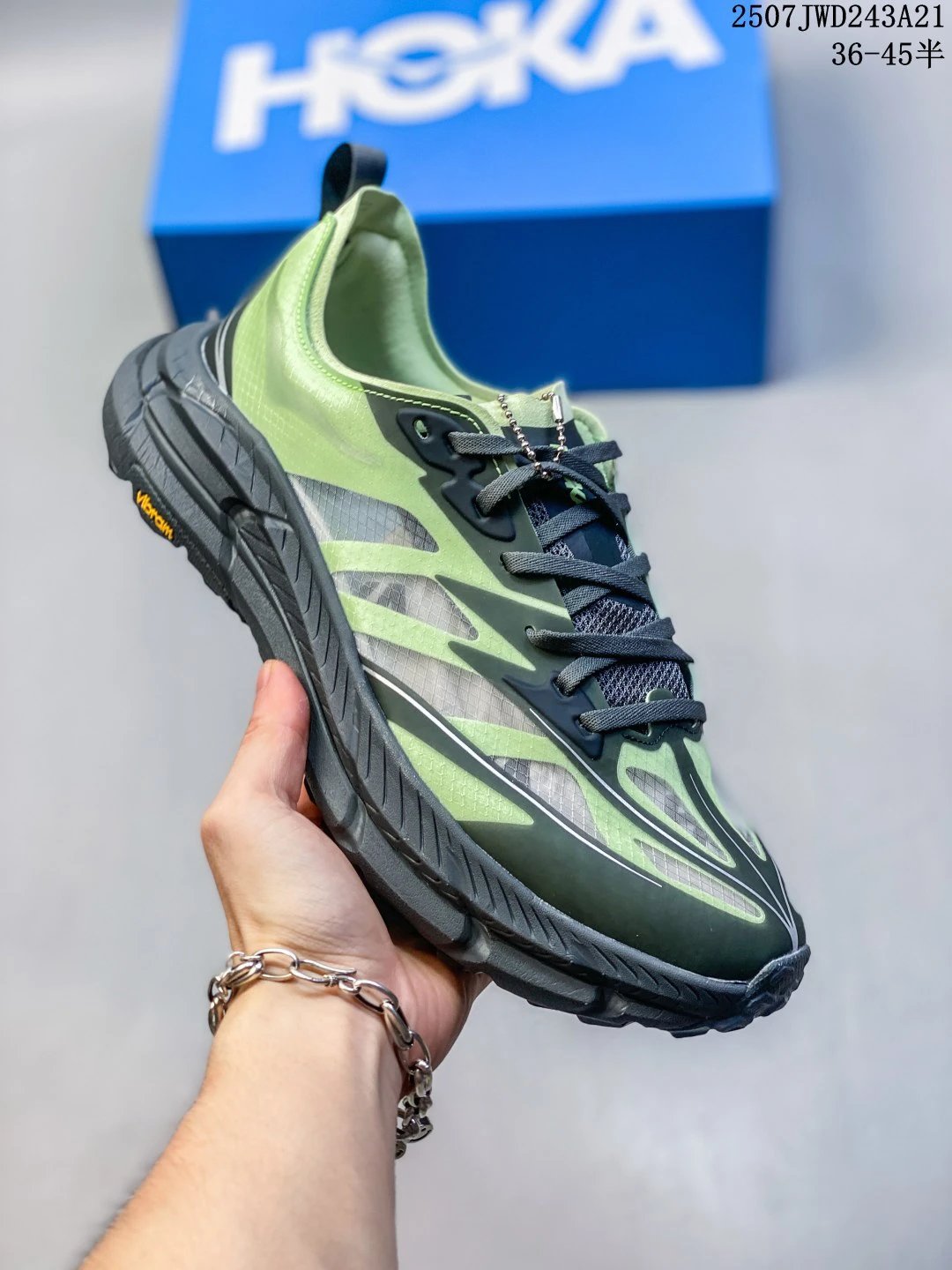 Hoka Mafate Neon Green Trail Running Shoes Unisex