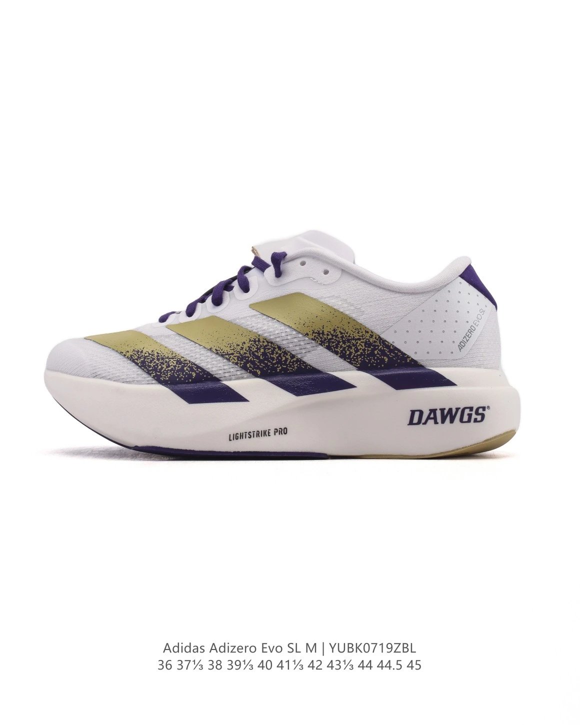 Adidas Adizero Evo SL Men's White Purple Running Shoes