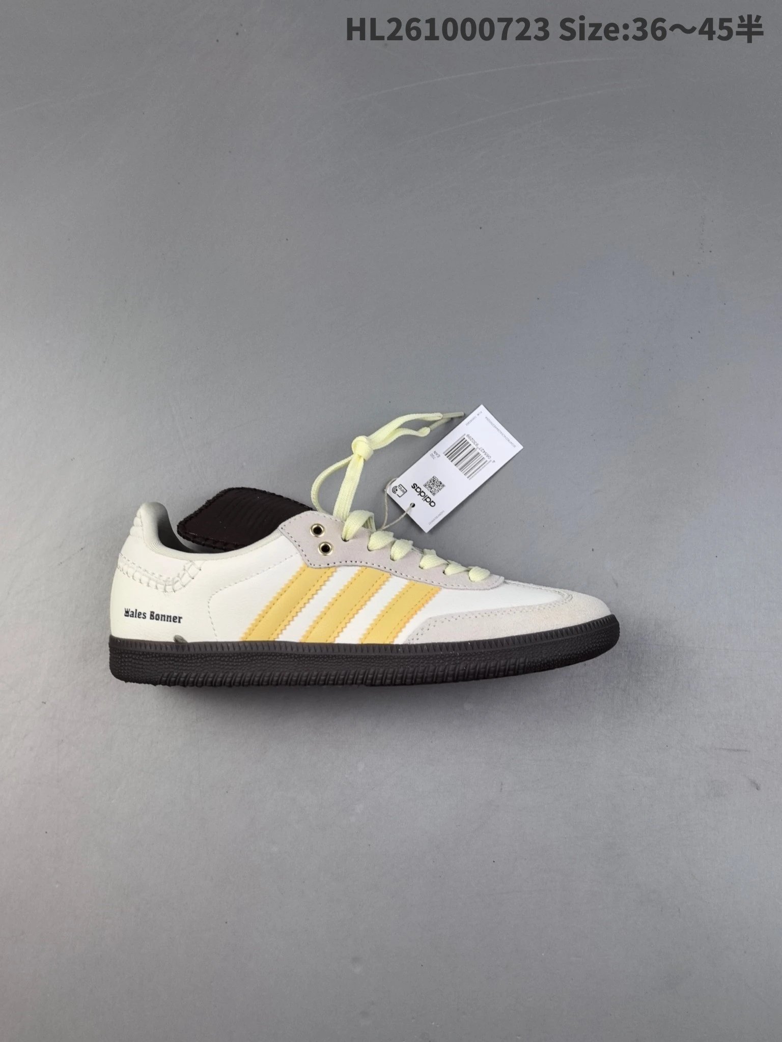 Adidas x Wales Bonner White Yellow Low Top Leather Sneakers
