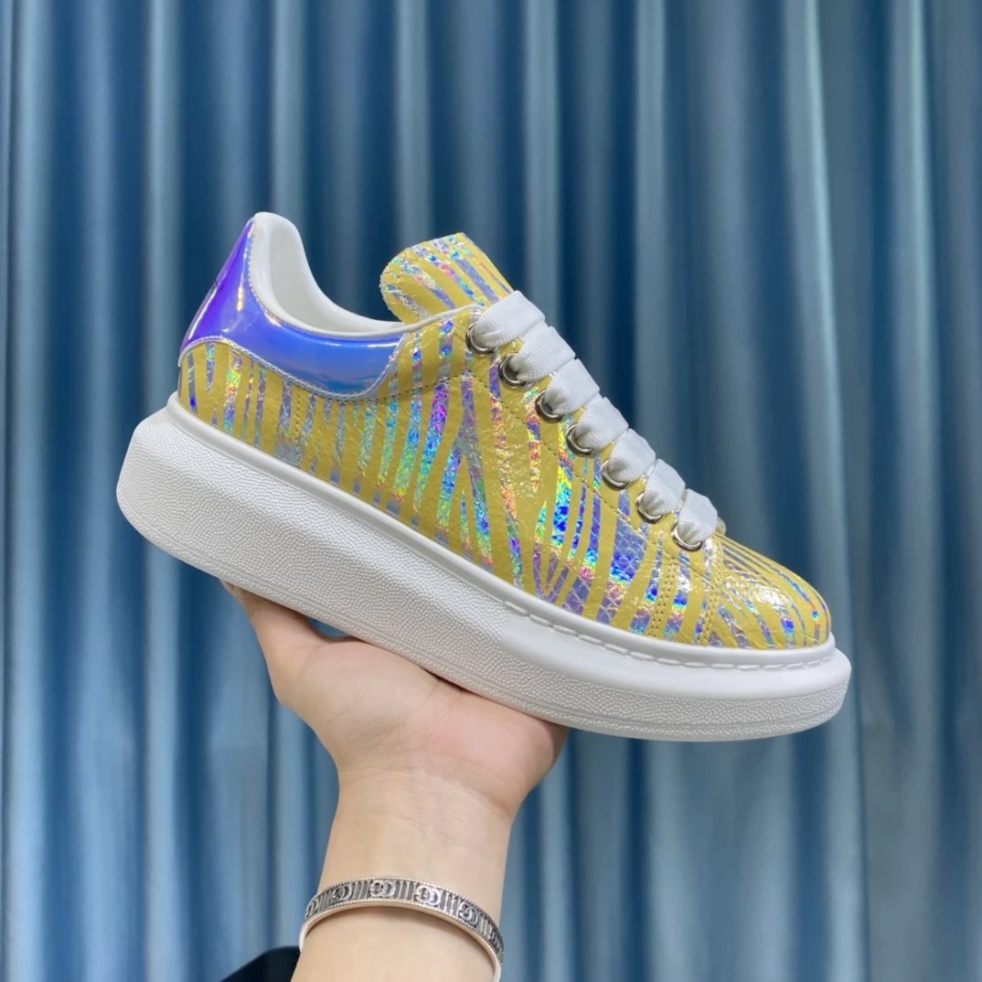Alexander McQueen Oversized Gold Zebra Holographic Sneakers