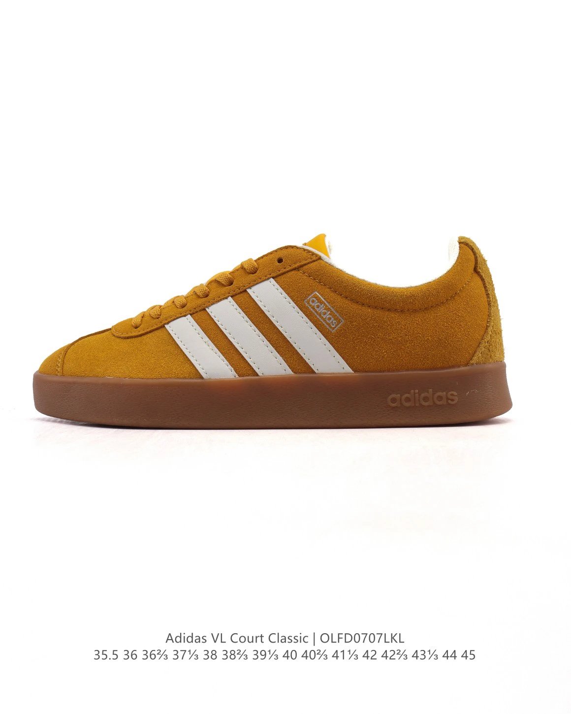 Adidas VL Court Brown/Yellow Suede Retro Skate Shoes