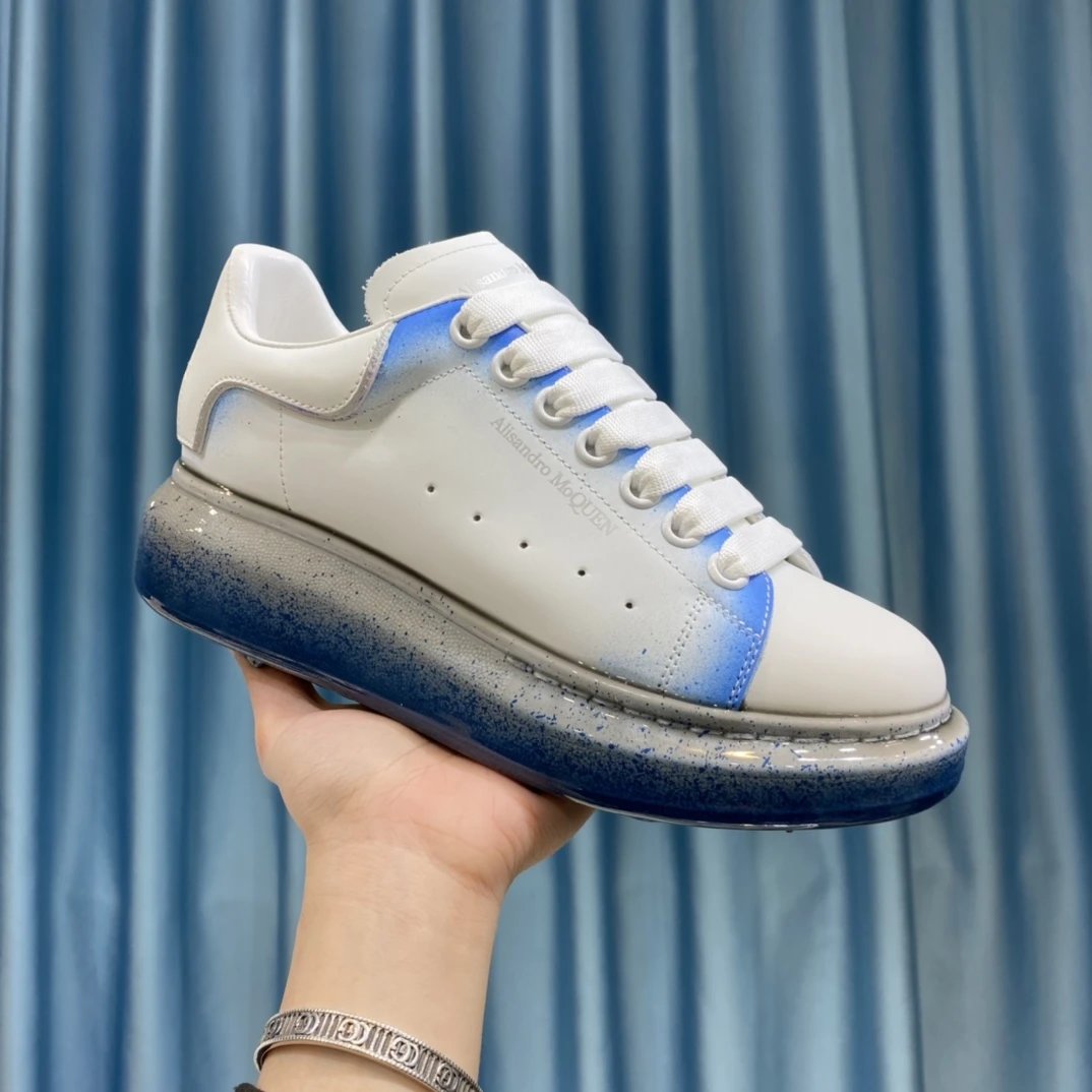 Alexander McQueen White Leather Platform Sneakers Unisex