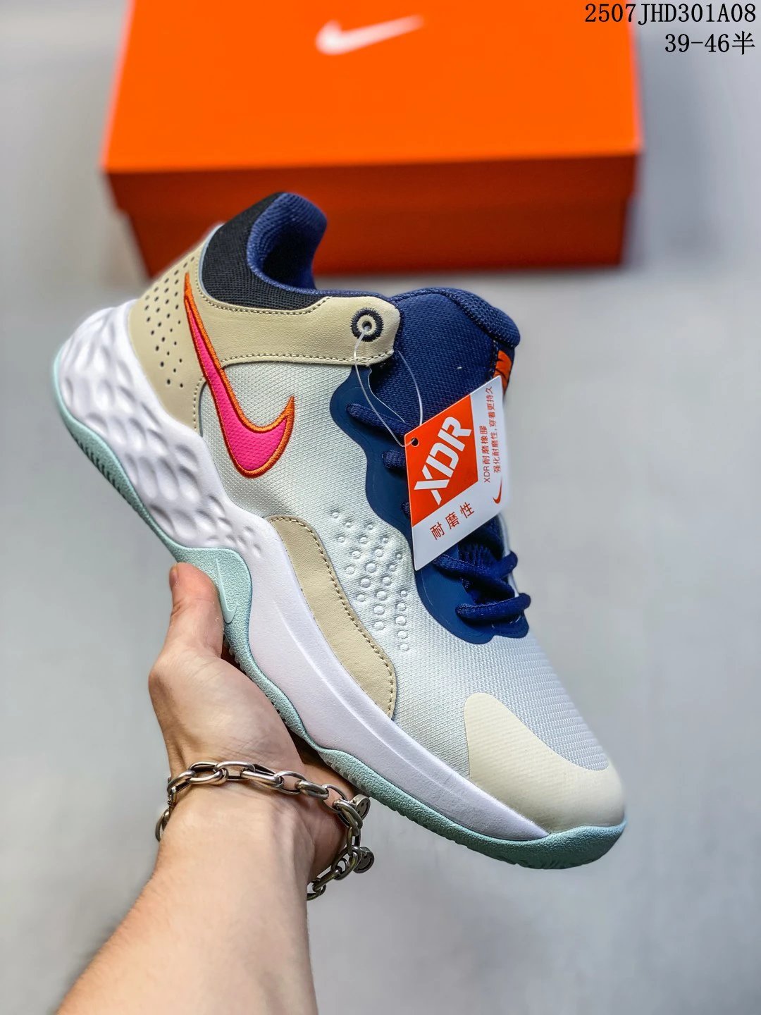 Nike React Beige Navy Pink Retro Running Shoes