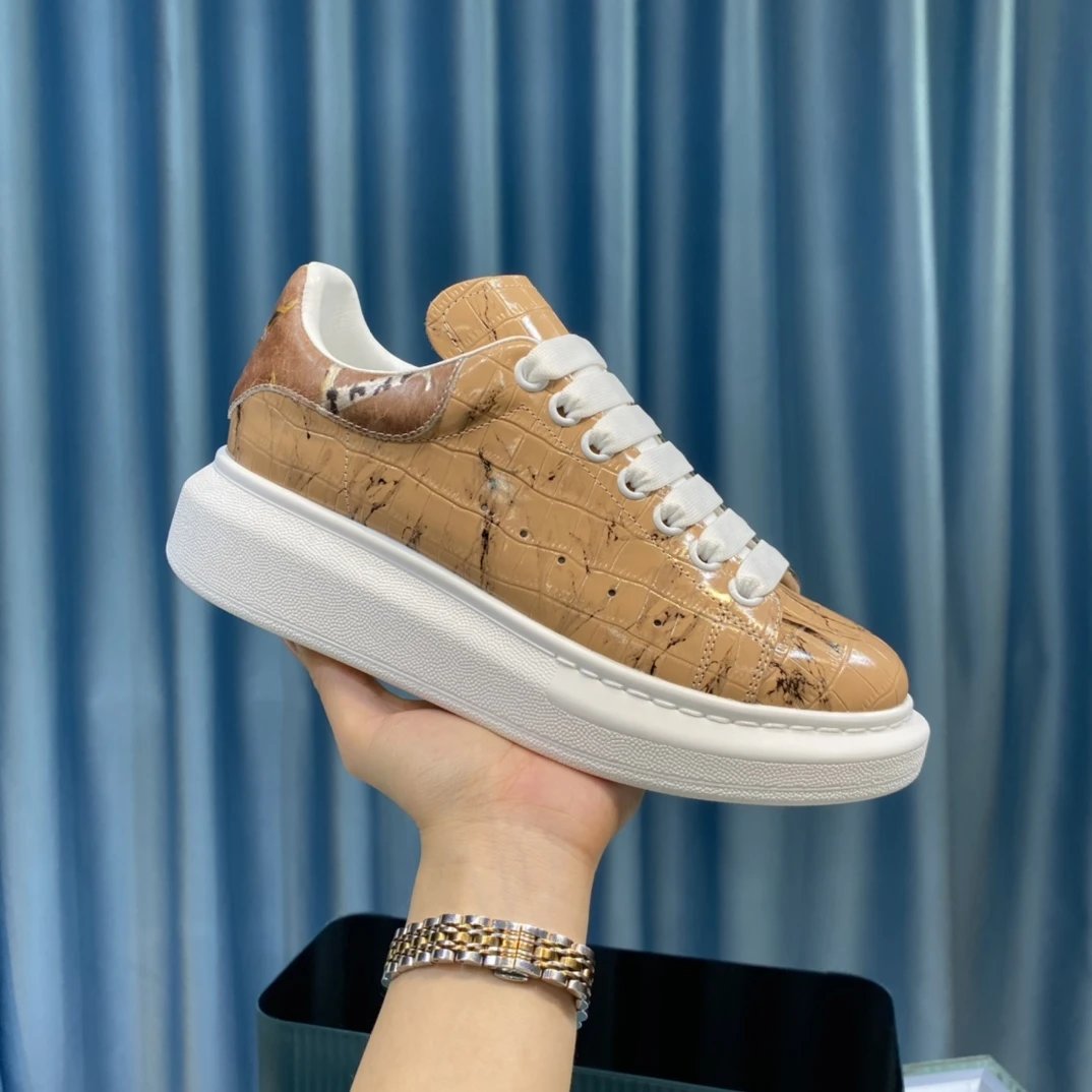 Alexander McQueen White Platform Leather Sneakers