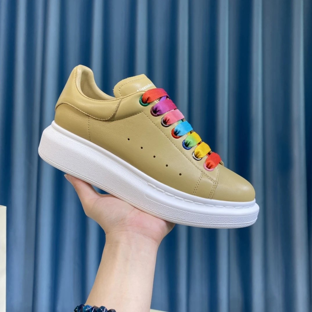 Alexander McQueen White Chunky Sole Leather Low-Top Sneakers
