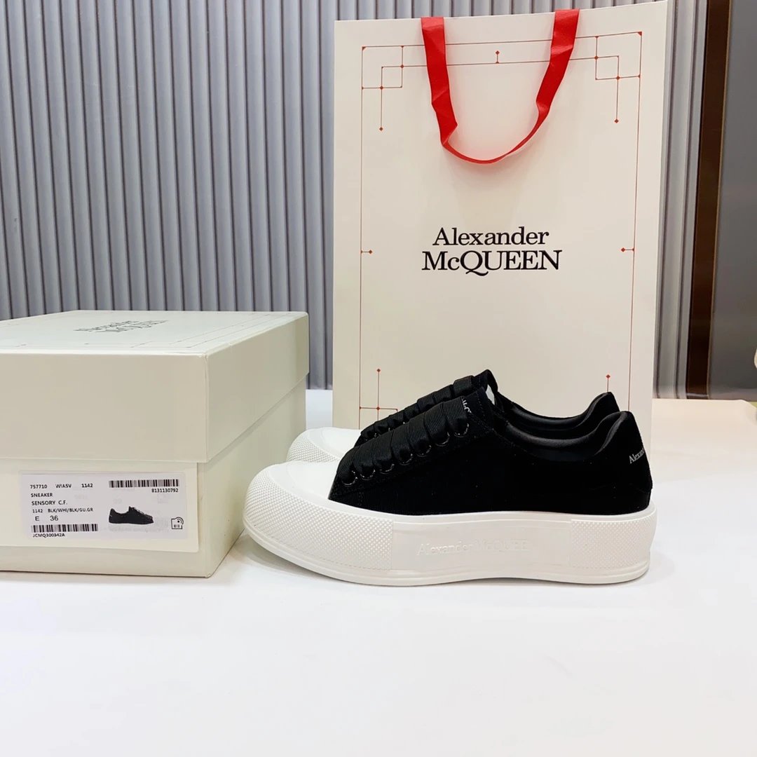 Alexander McQueen Oversized Black White Platform Sneakers