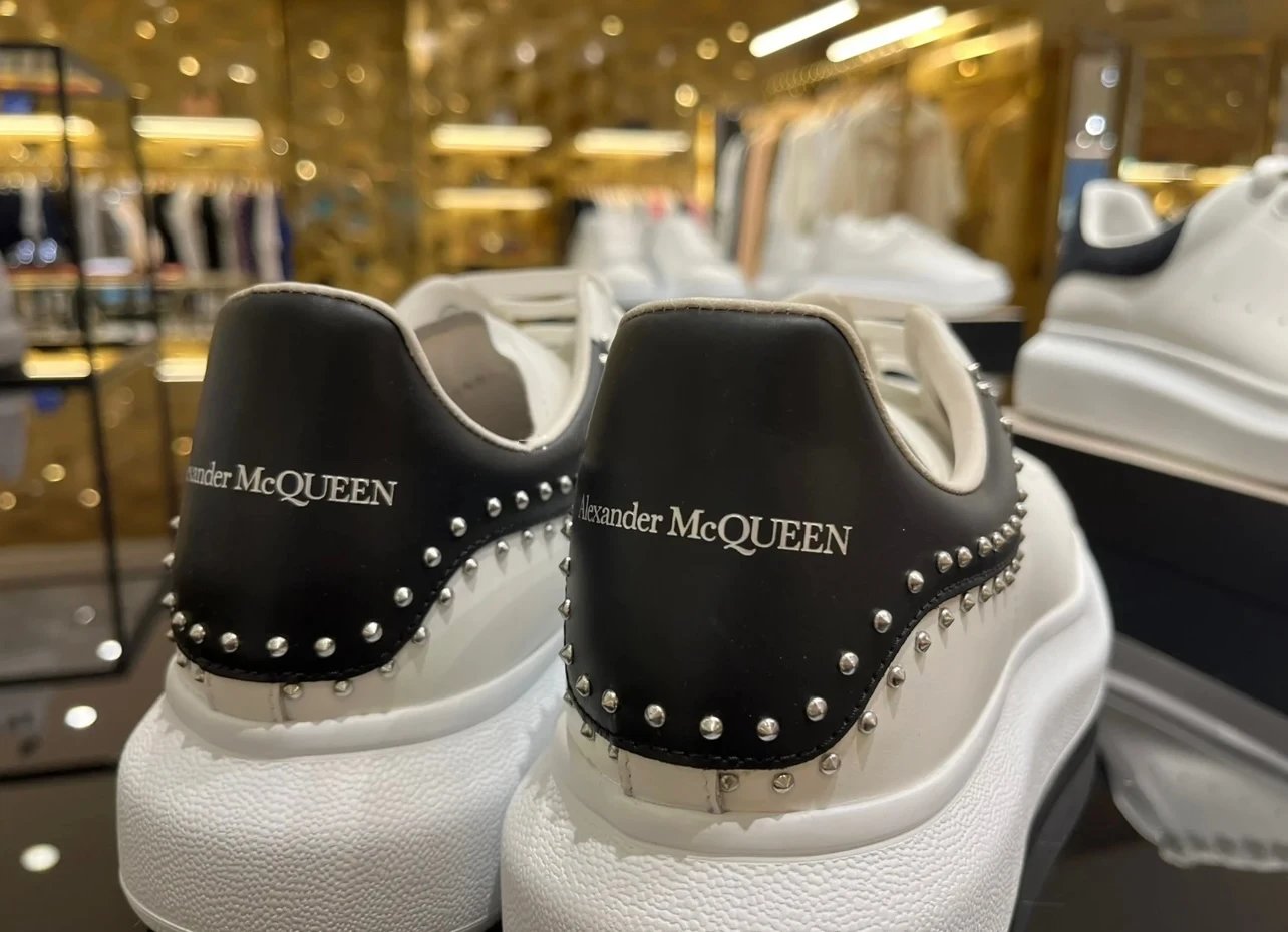 Alexander McQueen Oversized Black White Leather Sneakers