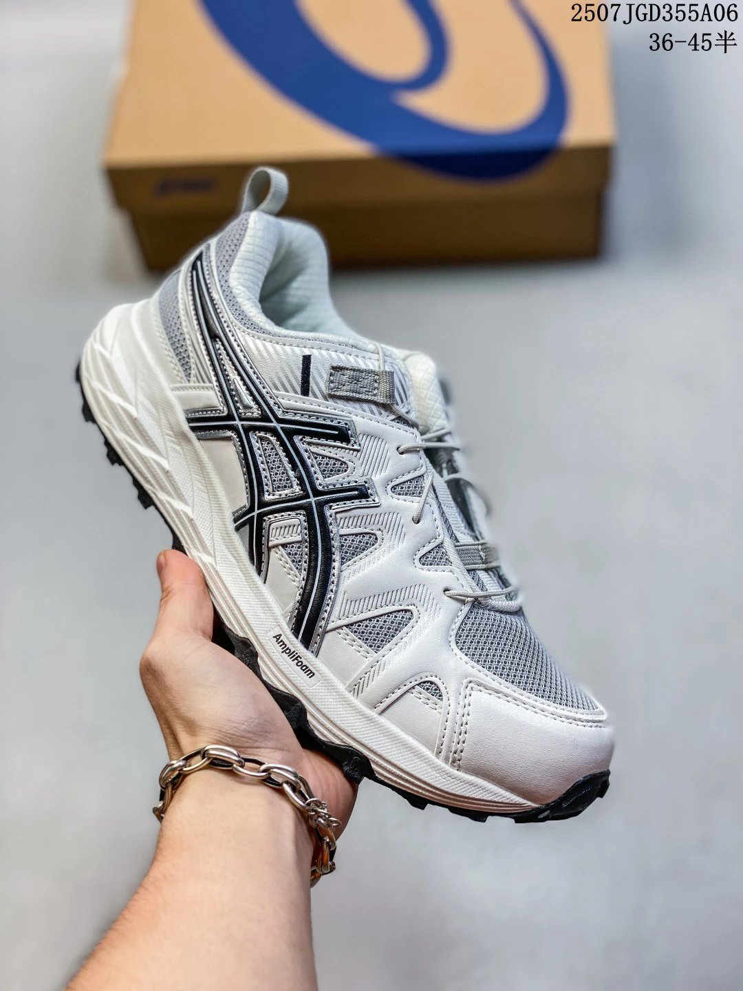 ASICS Classic White Blue Breathable Mesh Running Shoes