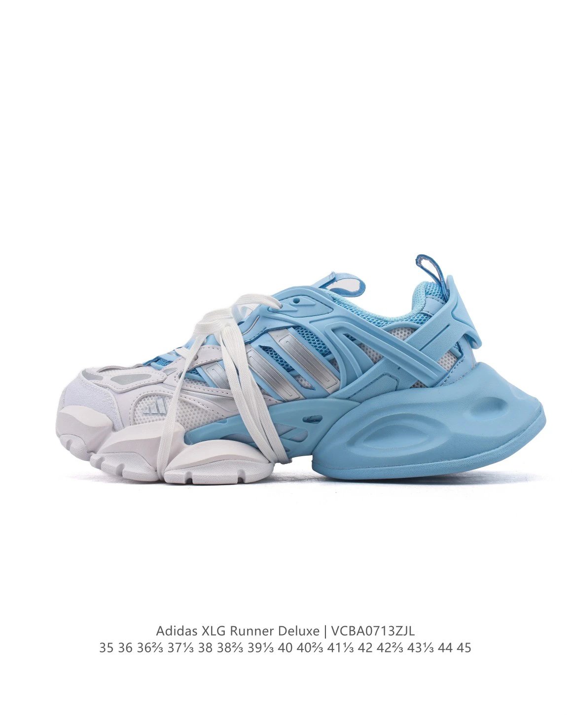Adidas XLG Runner Deluxe Blue White Chunky Mesh Sneakers