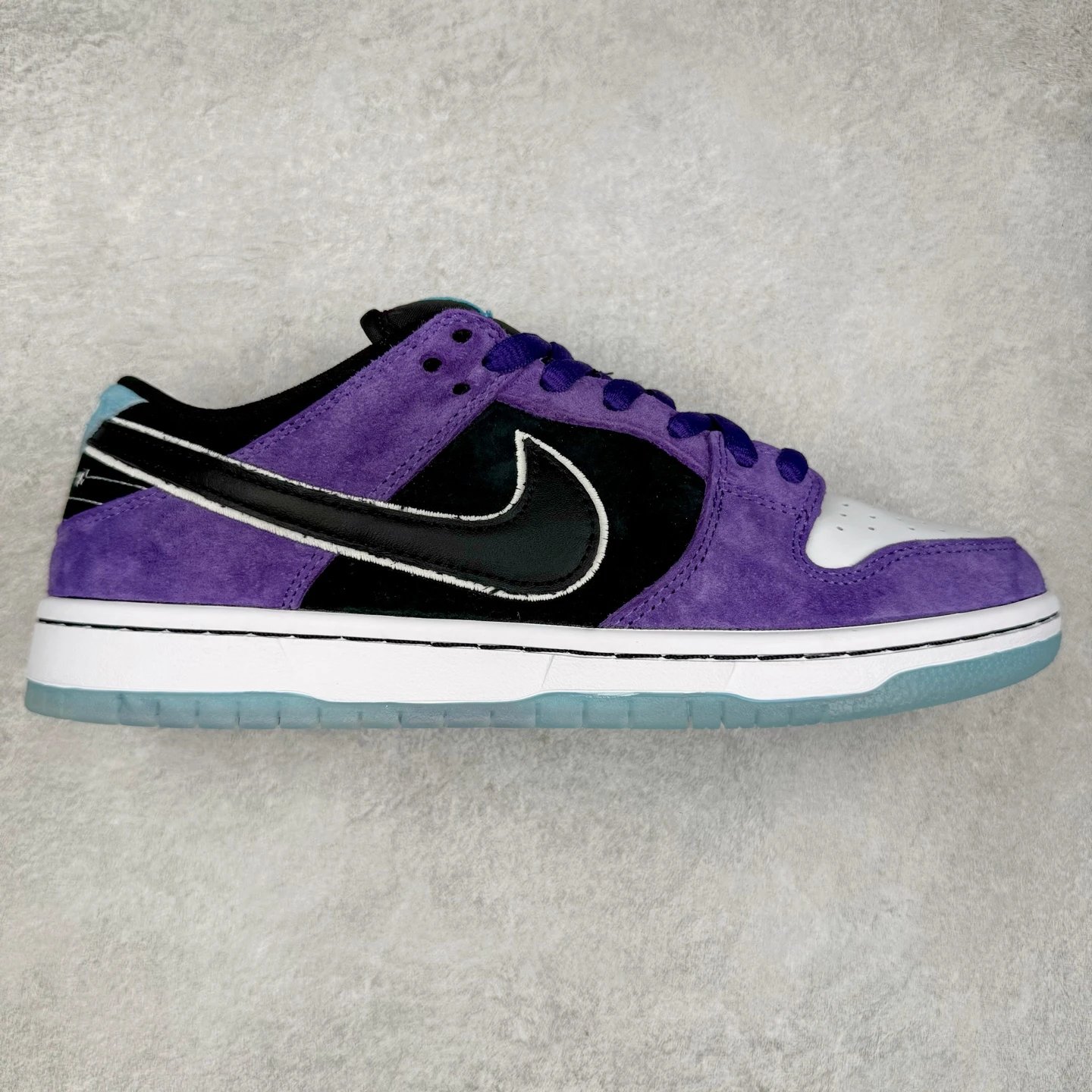 Nike Dunk Low Purple Black White Suede Skate Shoes