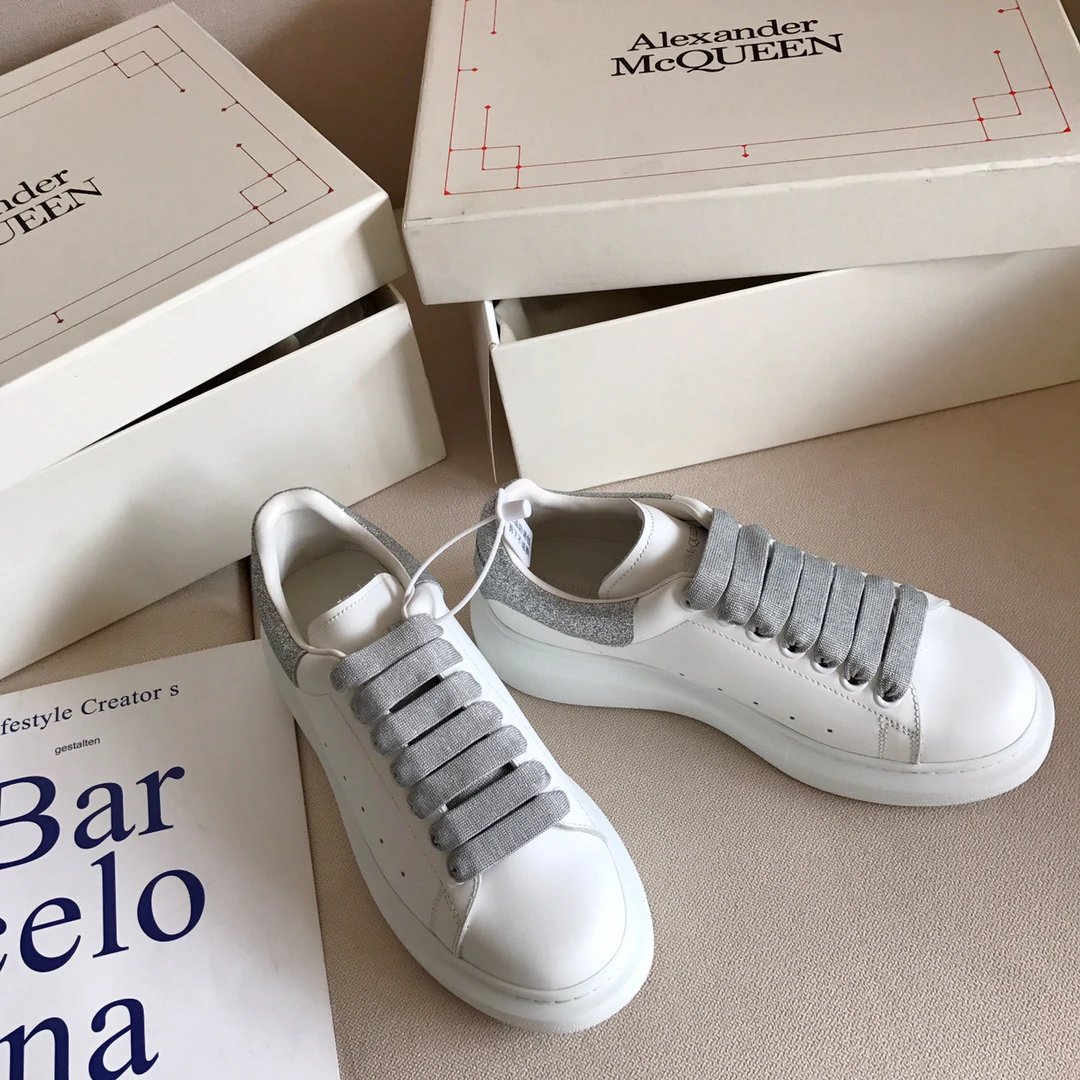 Alexander McQueen White Leather Oversized Sneakers