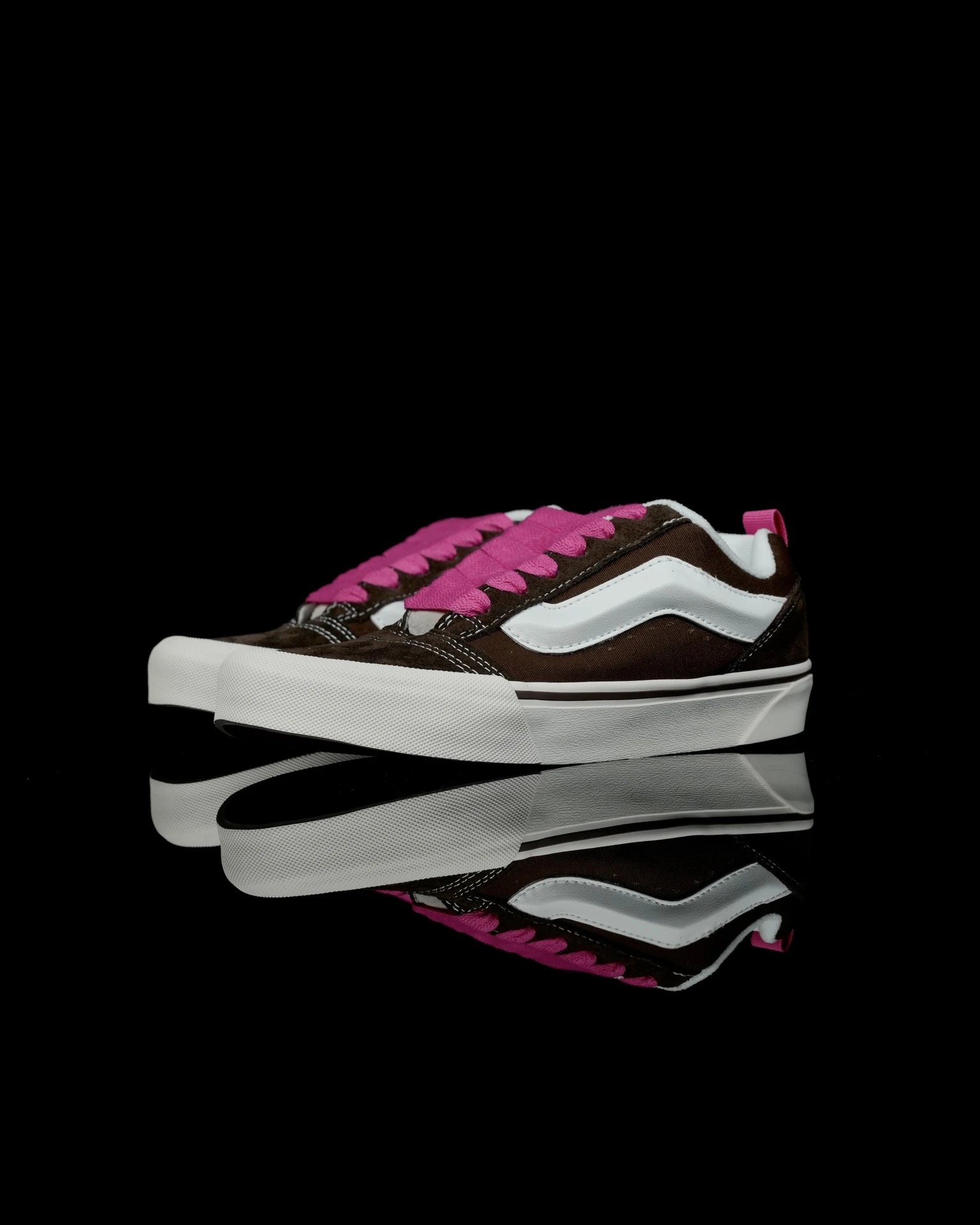 Vans Old Skool Brown Pink Lace Skate Shoes