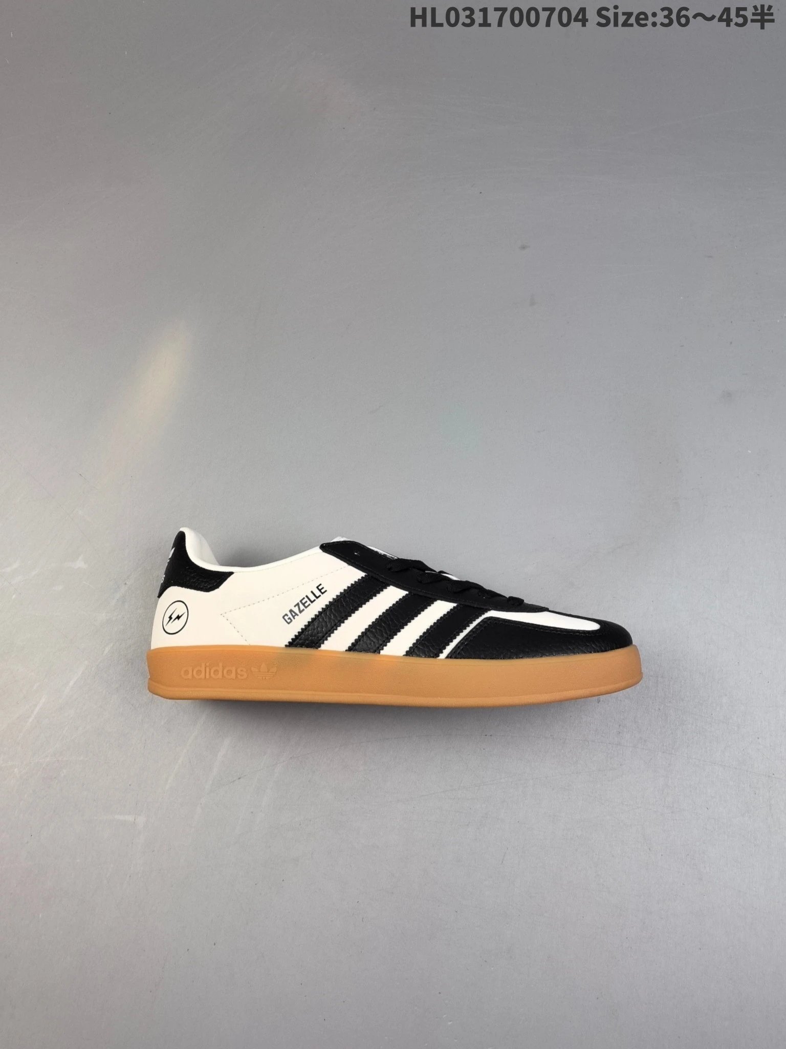 Adidas Gazelle White Black Low-Top Gum Sole Sneakers