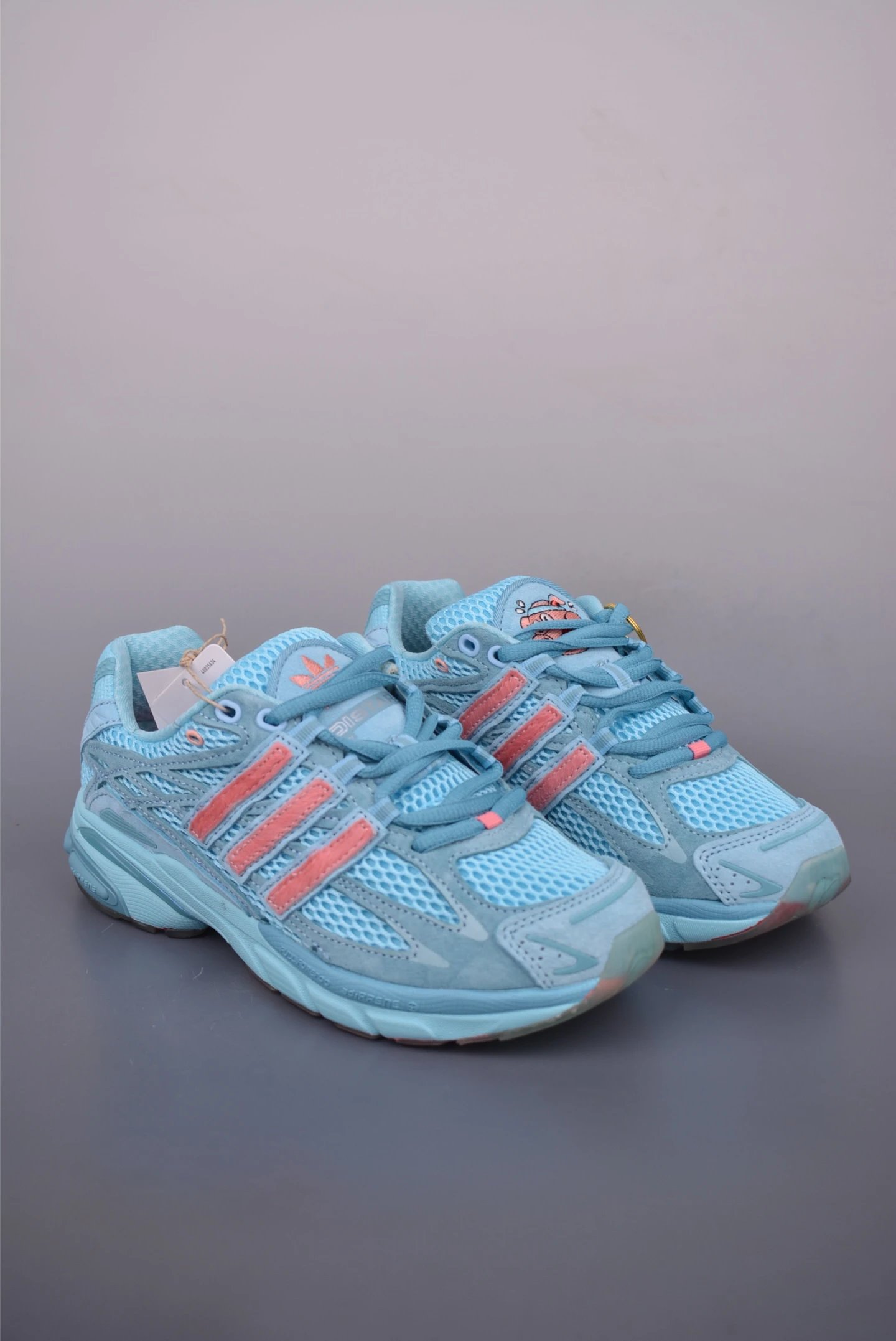 Adidas Light Blue Pink Mesh Y2K Running Shoes
