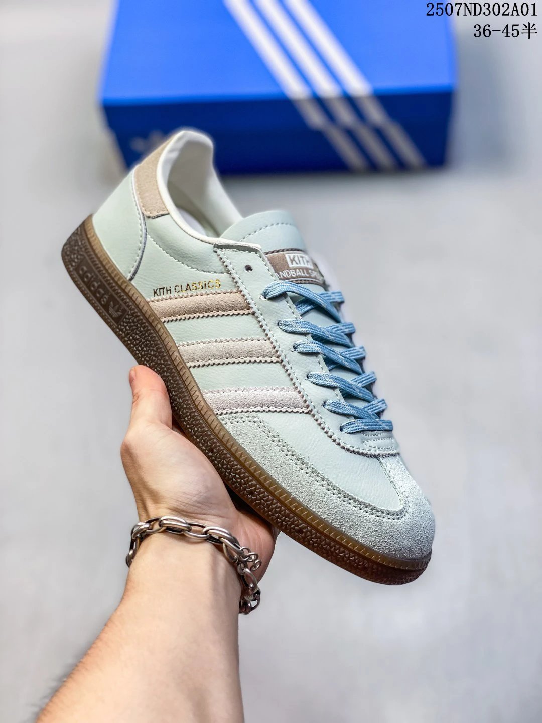 Adidas KITH Handball Spezial Mint Green Gum Sole Sneakers