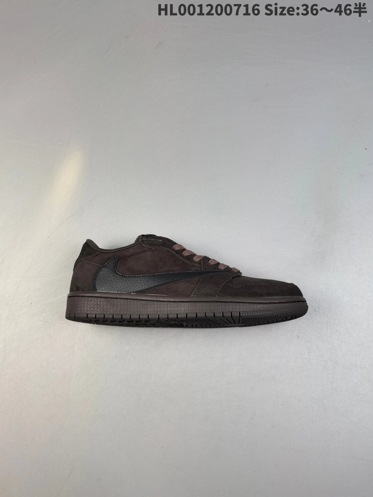 Nike Air Jordan 1 Low Dark Brown Black Suede Sneakers